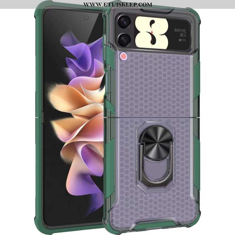 Futerały do Samsung Galaxy Z Flip 4 Etui Folio Plaster Miodu Ze Wspornikiem Pierścienia